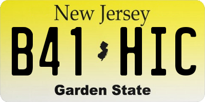 NJ license plate B41HIC