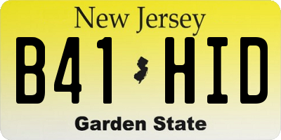 NJ license plate B41HID