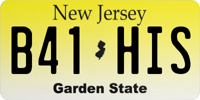 NJ license plate B41HIS