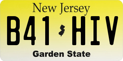 NJ license plate B41HIV