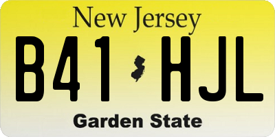 NJ license plate B41HJL
