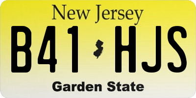 NJ license plate B41HJS