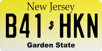 NJ license plate B41HKN
