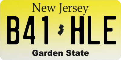 NJ license plate B41HLE