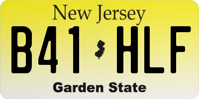NJ license plate B41HLF