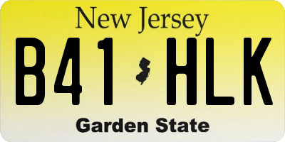 NJ license plate B41HLK