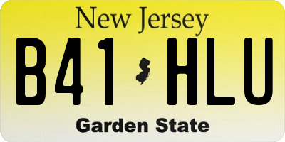 NJ license plate B41HLU