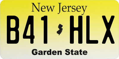 NJ license plate B41HLX