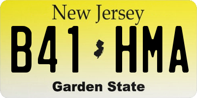 NJ license plate B41HMA