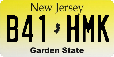 NJ license plate B41HMK