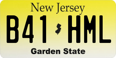 NJ license plate B41HML