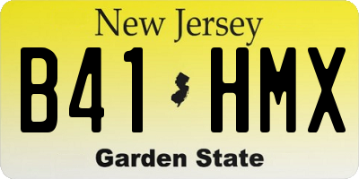 NJ license plate B41HMX