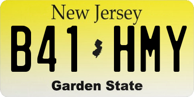 NJ license plate B41HMY