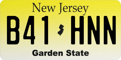 NJ license plate B41HNN