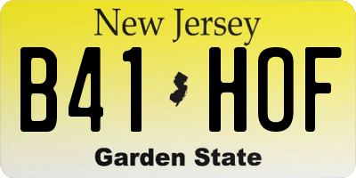 NJ license plate B41HOF