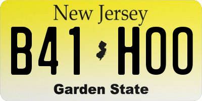 NJ license plate B41HOO