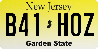 NJ license plate B41HOZ