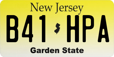 NJ license plate B41HPA