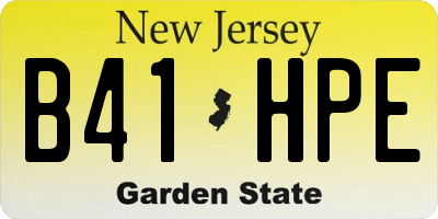 NJ license plate B41HPE