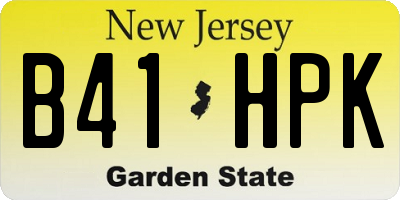 NJ license plate B41HPK
