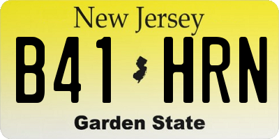 NJ license plate B41HRN