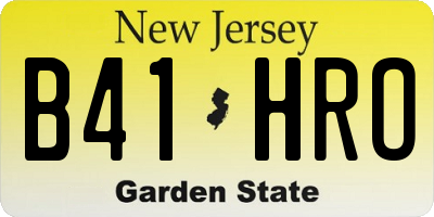 NJ license plate B41HRO