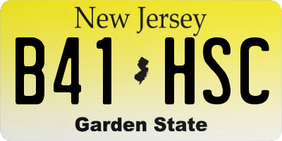 NJ license plate B41HSC
