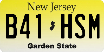 NJ license plate B41HSM