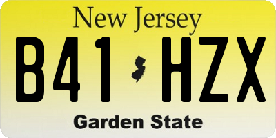 NJ license plate B41HZX