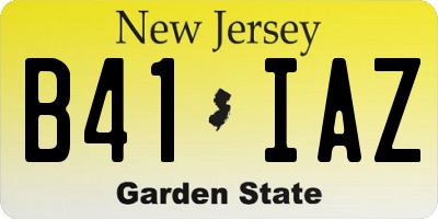 NJ license plate B41IAZ