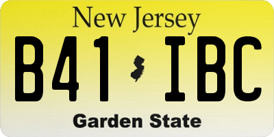 NJ license plate B41IBC