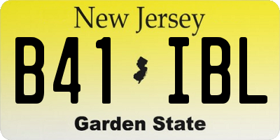 NJ license plate B41IBL