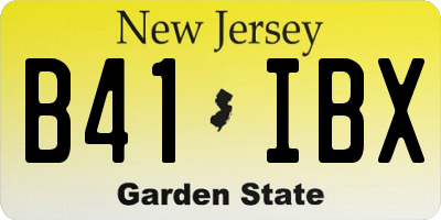 NJ license plate B41IBX