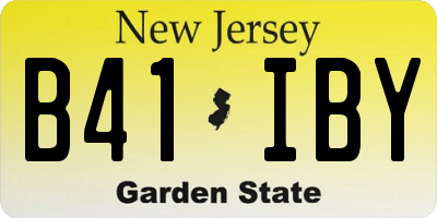 NJ license plate B41IBY