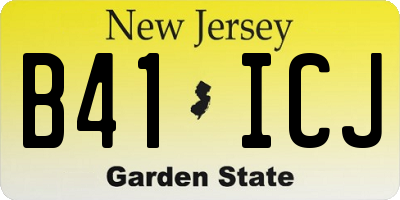 NJ license plate B41ICJ