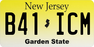 NJ license plate B41ICM