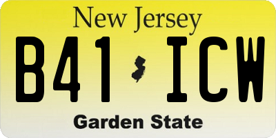 NJ license plate B41ICW