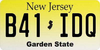 NJ license plate B41IDQ