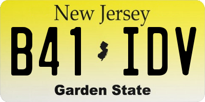 NJ license plate B41IDV