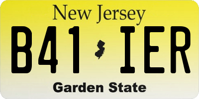 NJ license plate B41IER