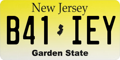 NJ license plate B41IEY