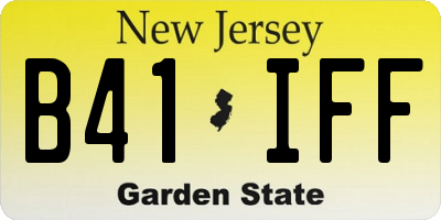 NJ license plate B41IFF