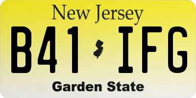 NJ license plate B41IFG