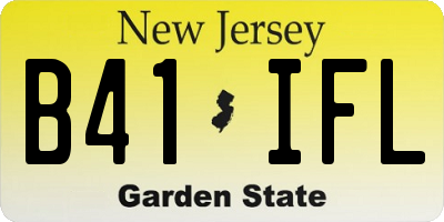 NJ license plate B41IFL