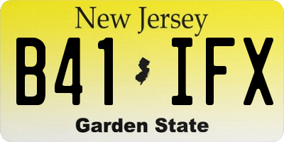 NJ license plate B41IFX