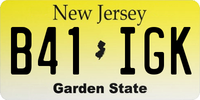 NJ license plate B41IGK