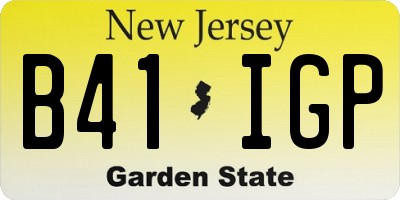NJ license plate B41IGP