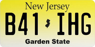 NJ license plate B41IHG
