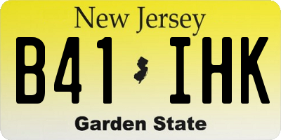 NJ license plate B41IHK