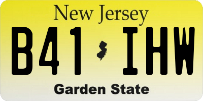 NJ license plate B41IHW